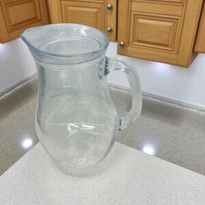 Pasabahce Art Of Glass Turkey Blown 1 Liter Handle Clear Glass Beverage Pitcher